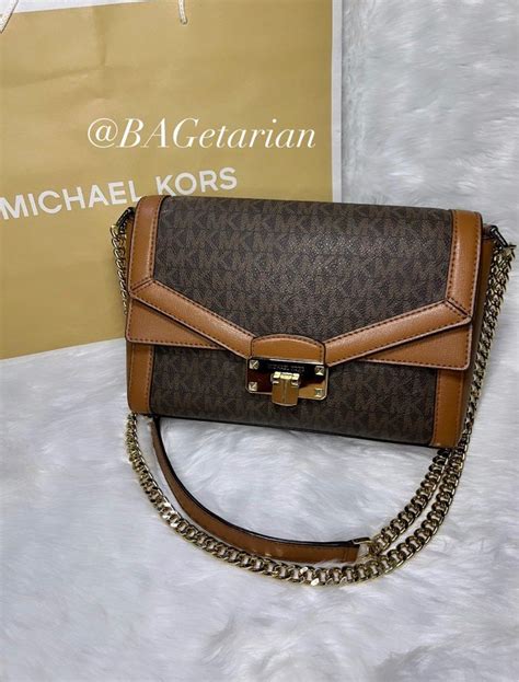 michael kors kinsley medium shoulder flap gold|Michael Kors Kinsley Medium Leather Flap Shoulder .